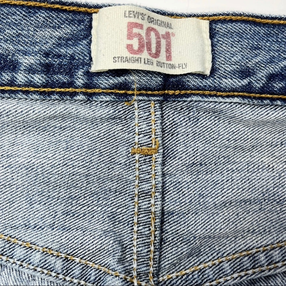 Levi's | Mens 34x30 | Original 501 Straight Leg Button Fly‎ Blue Denim Jeans - Picture 8 of 12